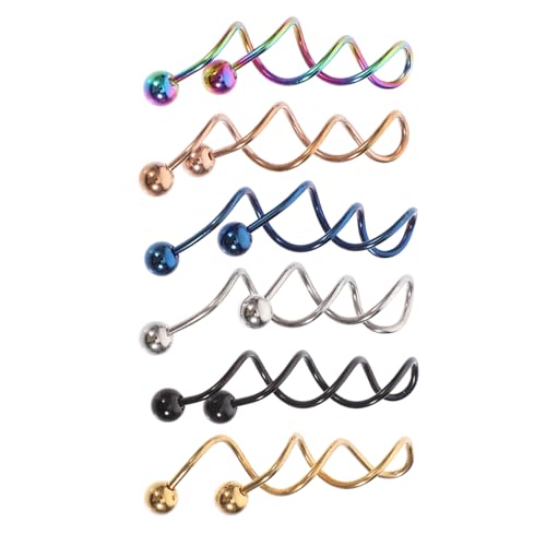 CLISPEED 6stücke Pack Ohrringe Mit Gedrehtem Faden Kreativer Ohrhänger Dekorativer Ohrschmuck Für Frauen Mädchen Damen Silber Schwarz Gold Blau Bunt Roségold von CLISPEED