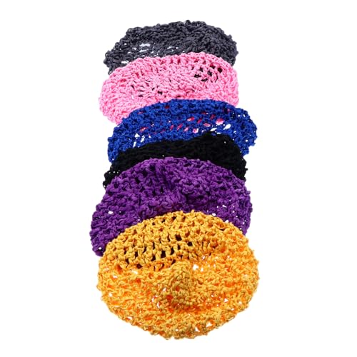 CLISPEED 6 Stück Teiliges Gehäkeltes Haarnetz Schlafmütze Atmungsaktiv Weich Netzhaube Damen Haarwickelnetze für Reisen und Alltag Zufällige Farbe Zufällige Farbe von CLISPEED