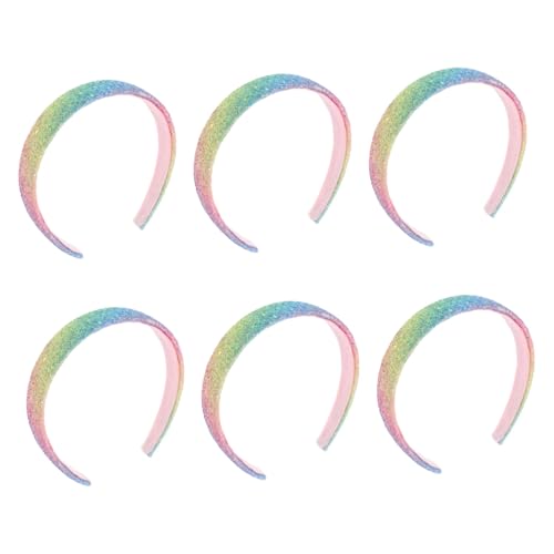 CLISPEED 6 Stück Teiliges Glitzerndes Stirnband für Mädchen Breites Komfortables Funkelndes Haarband mit Mehrfarbigen Pailletten als Geburtstags Haaraccessoire von CLISPEED