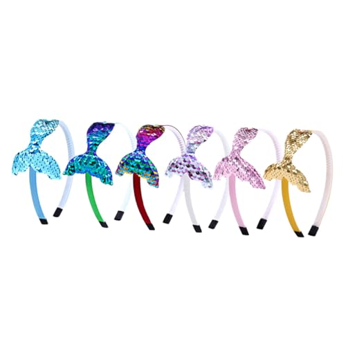 CLISPEED 6 Stück Teiliges Haarband Meerjungfrau Tail Stirnband mit Wende Pailletten Leichte Bunte Haarschmuck für Mädchen als und Party Kopfschmuck von CLISPEED