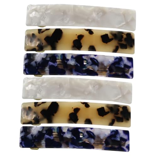 CLISPEED 6 Stück Teiliges Haarklammer Metall und Acetat Robuste Federnde Haarspangen für Damen Geeignet für Dickes Glattes und Lockiges Haar Vielseitig Einsetzbar Beim Zufällige Farbe von CLISPEED