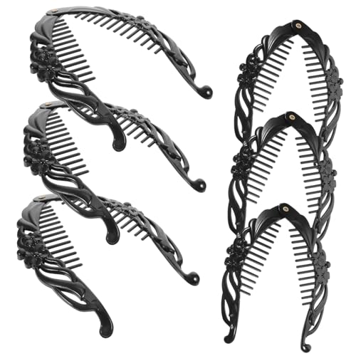CLISPEED 6 Stück Teiliges Haarschmuck Eleganten Schwarzen Blumen haarklammern in Zwei und Rutschfest und Haarschonend Geeignet für Dickes und Dünnes Haar für Damen und Mädchen bei Alltag von CLISPEED