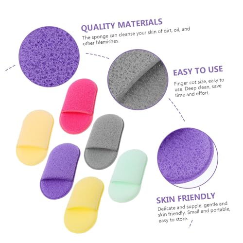 CLISPEED 6 Stück Teiliges Hydrophiler Latexfreier Gesichtsreinigungsschwämme mit Hand in Schuh Design Sanftes Peeling und Make Up Entferner Wiederverwendbar Geeignet für Hauttypen von CLISPEED