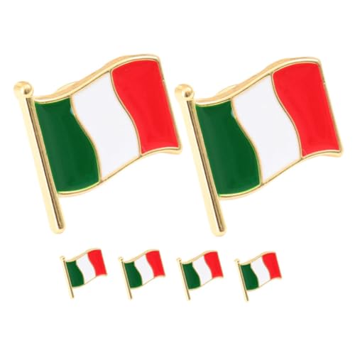 CLISPEED 6 Stück Teiliges Italienische Flaggenbroschen aus Metall Stilvolle Anstecknadeln für Kleidung Schals und Accessoires Modische Patriotische Abzeichen Sicher und Langlebig für von CLISPEED