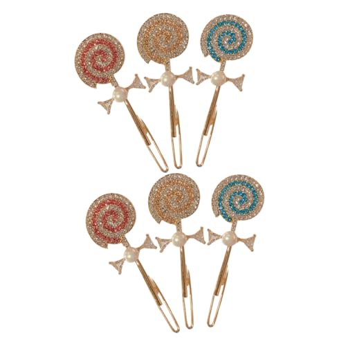 CLISPEED 6 Stück Teiliges Kristall Haarspangen für Mädchen Bunte Lollipop Designs Leichte und Langlebige Haarschmuck Accessoires für Alltag und Besondere Anlässe von CLISPEED