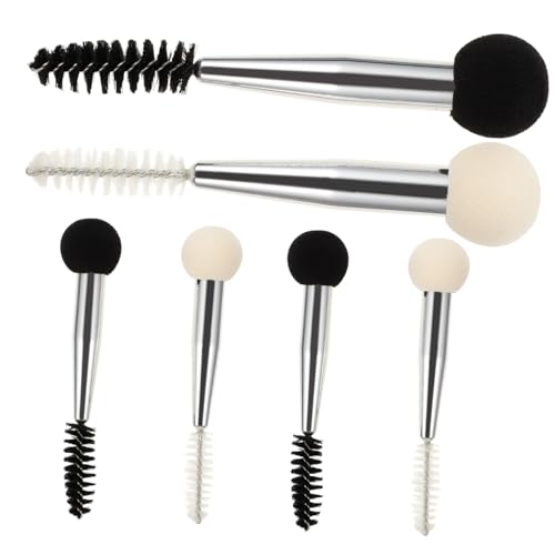 CLISPEED 6 Stück Teiliges Make Up Pinselset mit Doppelseitigem Schwamm und Augenbrauenapplikator Vielseitige Make Up Tools für Foundation Mascara Eyelash Styling Professionelle Anwendung von CLISPEED