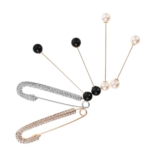 CLISPEED 6 Stück Teiliges Set Pullover Clips mit Perlen und Strassbroschen Verstellbare Anstecknadeln für Damen Taillenkaschierende Sicherheitsnadeln für Kleider und Schals Elegantes von CLISPEED