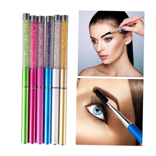 CLISPEED 6 Stück Teiliges Spiral Wimpernbürsten mit Funkelnden Strassstielen Langlebige Wimpernverlängerungs Pinsel Vielseitig für Mascara Anwendung Bunte Farben Weiß Dunkelblau Grün für von CLISPEED