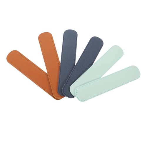 CLISPEED 6 Stück Teiliges Stifte Etui aus PU Leder Einzelne Füllfederhalter Hülle Federmäppchen in Blau und Braun Praktisches Federschutz Etui für Kugelschreiber Bleistifte Geschenkset von CLISPEED