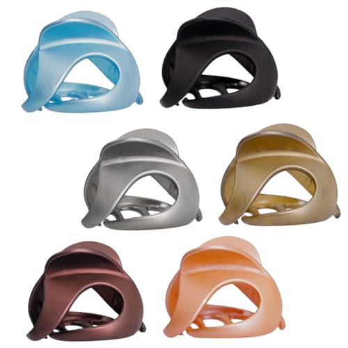 CLISPEED 6 Stück Teiliges Stilvolle Haarklammern für Damen Kreative Rutschfeste Haarspangen in Blau Schwarz Braun Orange und Khaki als Dusch Haarclip und Modisches Haar Accessoire von CLISPEED