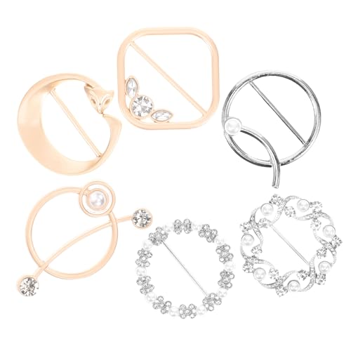 CLISPEED 6 Stück Teiliges T Shirt Clips aus Metall mit Funkelnden Strasssteinen Taillenband Ringe zur Dekorativen Fixierung von T Shirts und Schals Langlebig und Kratzerfrei für Alltag und von CLISPEED