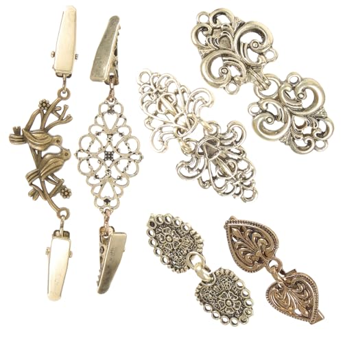 CLISPEED 6 Stück Teiliges Vintage Schalclip für Damen Robuste Strickjacken und Kleid Cinch Clips aus Antikem Bronze Kragenclips für Pullover und Cardigans Eleganter Retro Look von CLISPEED
