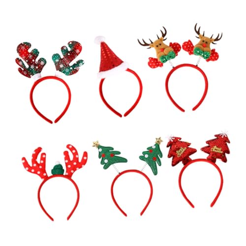 CLISPEED 6 Stück Teiliges Weihnachts Haarband für Mädchen Leichte Wiederverwendbare Stirnbänder mit Festlichen Xmas Elementen Komfortabel und Robust für Weihnachtsfeiern und Party Deko von CLISPEED