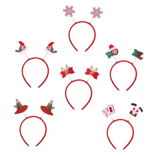 CLISPEED 6 Stück Teiliges Weihnachts Haarreifen Lustige Stirnbänder mit Festlichem Design Leicht und Bequem für Erwachsene für Weihnachtsfeiern Cosplay und Geburtstagsfeiern von CLISPEED
