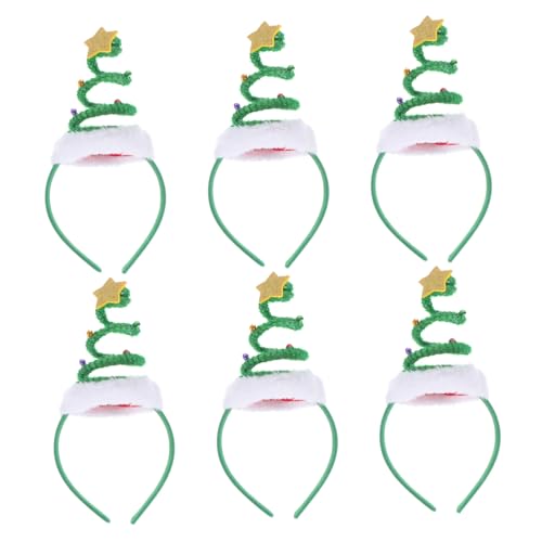 CLISPEED 6 Stück Teiliges Weihnachts Stirnband mit Grünem Stern Frühling Leichte Langlebige Kopfbedeckung für Bequemer Haarreifen für Weihnachtsfeier und Partyaccessoire von CLISPEED