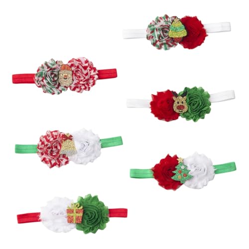 CLISPEED 6 Stück Teiliges Weihnachtsstirnband Elastischer Floraler Haarschmuck für Mädchen Bunte Weihnachts Kopfbedeckung Angenehm zu Tragen Geeignet für Alltag und Festtagsoutfits von CLISPEED