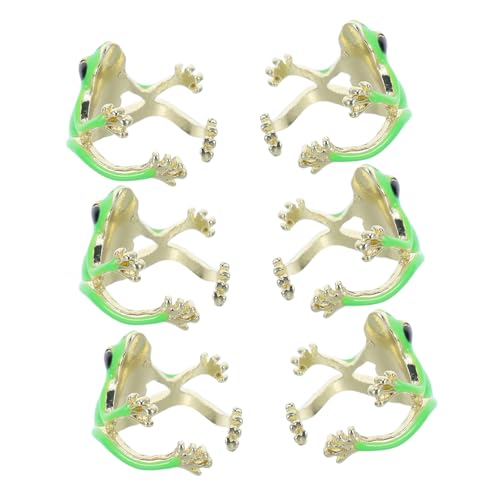 CLISPEED 6stücke Froschring Verstellbar Offener Lustiger Grüner Frosch Schmuck Froschring Tierringe Froschschmuckaccessoires Ringe Für Frauen Süße Froschaccessoires von CLISPEED