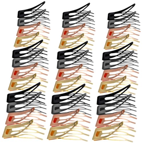 CLISPEED 60 Stück Teiliges Metall Haarspangen in Schwarz Gunmetal Gold und Roségold Langlebige Snap Haarklammern für Damen und Mädchen Vielseitige Haaraccessoires zum Styling und von CLISPEED