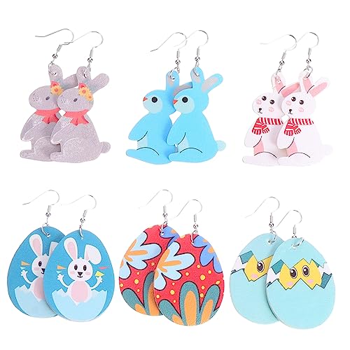 CLISPEED 6Paare Ostern Ohrringe Kreative Kaninchen Ohrentropfen Stilvoller Ohrschmuck für Damen Verarbeitung Festlichkeiten CLISPEED 6Paare Ostern Ohrringe Kreative Kaninchen Ohrentropfen Stilvoller Ohrschmuck für Damen Verarbeitung Festlichkeiten von CLISPEED