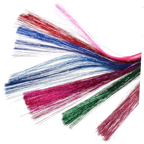 CLISPEED 7 Stück Teiliges Bunte Hair Tinsel Strähnen aus Glitzernde Haarverlängerung zum Flechten Mehrfarbiges Lametta Haarzubehör für Frauen für Cosplay Party und Styling von CLISPEED