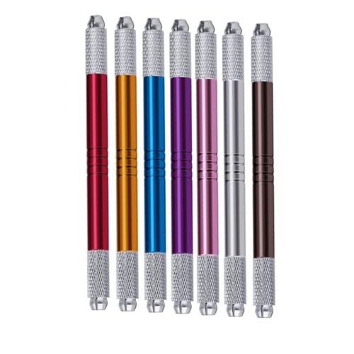 CLISPEED 7 Stück Teiliges Microblading Augenbrauen Stift Doppelseitiger Tattoo Pen aus Metall Langlebiges Handliche Professionelle Kosmetikwerkzeuge für Schönheitssalons von CLISPEED