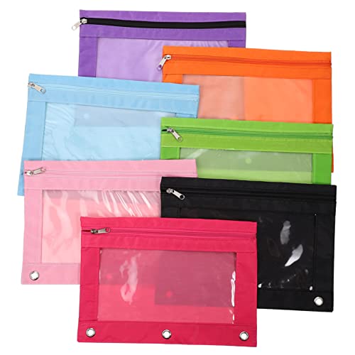 CLISPEED 7 Stück Teiliges Tragbare Stiftetaschen mit Reißverschluss Multifunktionale Aufbewahrung für Schreibwaren Organizer für Bleistifte Schwarz Orange Rosa Hellgrün Himmelblau von CLISPEED