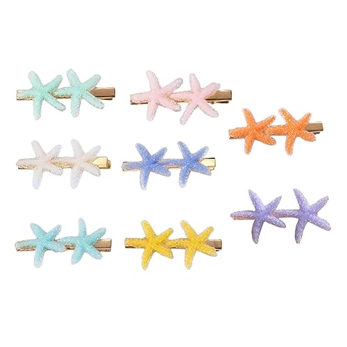 CLISPEED Haarspangen 8 Stück Bunte Muschelhaarnadeln für Mädchen Haarschmuck Kinder Dekoration für Taschen und Kleidung Seemotiv von CLISPEED