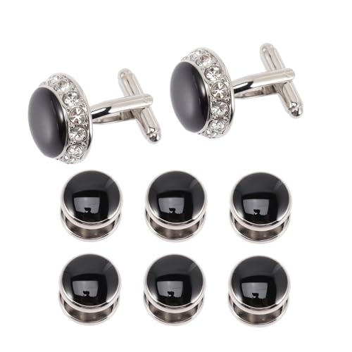 CLISPEED 8 Stück Manschettenknöpfe Herren Teiliges mit Strasssteinen Hemd Accessoires für Business Anzug Hochzeit und Festliche Anlässe Stilvoll und Modisch für Smoking und Klassische von CLISPEED