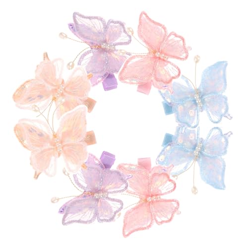 CLISPEED 8 Stück Teiliges Bestickte Schmetterling Haarspangen für Mädchen Zarte Stickerei Langlebiges Material Farbenfrohe Clips in Pastellfarben Vielseitig für Alltag und Besondere von CLISPEED
