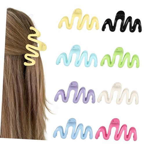 CLISPEED 8 Stück Teiliges Bunte Wellen Haarklammern für Damen Rutschfeste Langlebige Haarspangen für Langes Haar Vielseitige Haarschmuck Clips Jelly Farben für Alltag Party und Reise von CLISPEED
