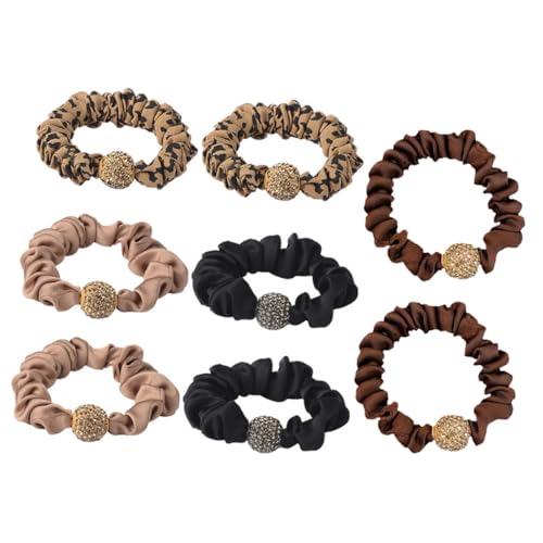 CLISPEED 8 Stück Teiliges Elastisches Haargummi mit Leopardenmuster und Farbmix Dehnbar und Strapazierfähig Vielseitiger Haarschmuck für Damen und Mädchen Geeignet für Haartypen und von CLISPEED
