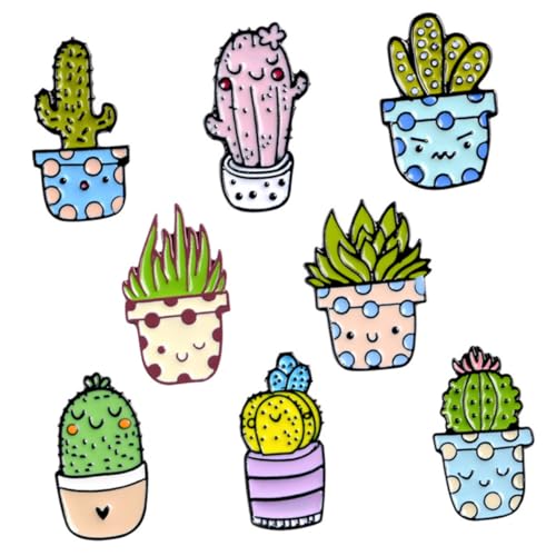 CLISPEED 8 Stück Teiliges Kaktus Broschen aus Niedliche Anstecker für Rucksäcke Zarte Metallnadeln mit Lustigem Design Leicht Vielseitig für Kleidung Taschen Hüte und Geschenke Geeignet von CLISPEED