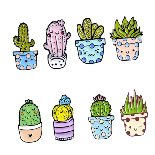 CLISPEED 8 Stück Teiliges Kreative Kaktus Broschen aus Legierung Stilvolle Anstecknadeln mit Tropf Öl Design Modische Lapel Pins für Kleidung Taschen Hüte und Accessoires Vielseitiges von CLISPEED