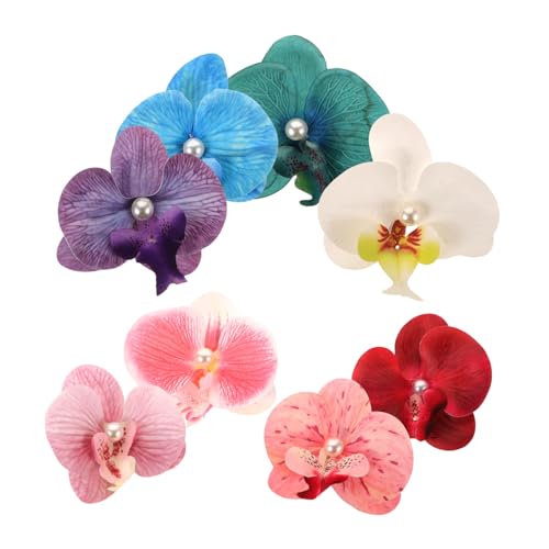 CLISPEED 8 Stück Teiliges Künstliche Orchideen Haarspangen Rutschfeste Hawaiianische Blumen Haarschmuck für Damen Leicht Sicher für Strandhochzeiten Partys und Urlaubsfrisuren von CLISPEED
