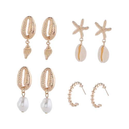 CLISPEED 8 Stück Teiliges Muschel Ohrstecker Damen Boho Schmuck Dangler Ohrringe Strand Party Alltag Vielseitig Passend CLISPEED 8 Stück Teiliges Muschel Ohrstecker Damen Boho Schmuck Dangler Ohrringe Strand Party Alltag Vielseitig Passend von CLISPEED