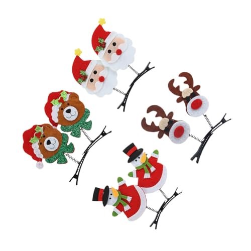 CLISPEED 8 Stück Teiliges Weihnachts Haarschmuck für Festliche Haarspangen mit Weihnachtsmann Schneemann und Bär Wiederverwendbar für Partys Kostüme und Festliche Anlässe von CLISPEED