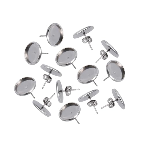 CLISPEED 80stücke Runde Edelstahl-ohrschalen Mit Sockel Für Schmuckherstellung Fassungsschalen Inklusive Ohrhaken Für Diy-anhänger-kreationen von CLISPEED