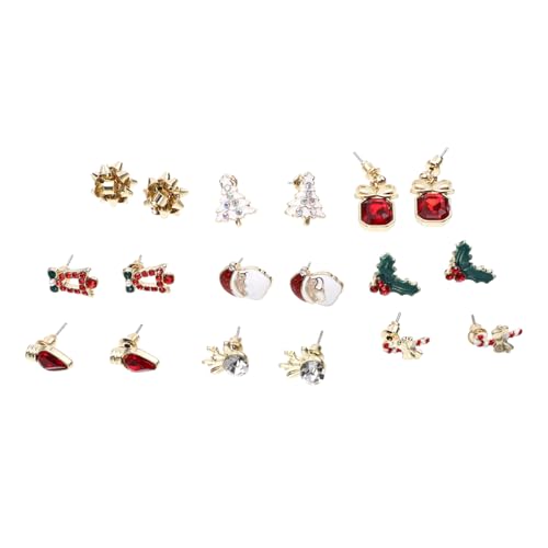 CLISPEED 9 Paare Weihnachts Ohrstecker Kreativer Modeschmuck Leichte Hautfreundliche Ohrdekorationen für Damen Festliche Xmas Accessoires Allergiefreundlich für Weihnachtsfeier und Alltag CLISPEED 9 Paare Weihnachts Ohrstecker Kreativer Modeschmuck Leichte Hautfreundliche Ohrdekorationen für Damen Festliche Xmas Accessoires Allergiefreundlich für Weihnachtsfeier und Alltag von CLISPEED