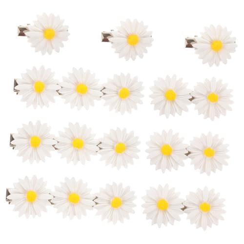 CLISPEED 9 Stück Teiliges Daisy Haarspangen Bequeme Haarklammern mit Festem Geeignet für Frauen Mädchen Party Urlaub Alltag Niedliche Weiße Blüten Haarschmuck von CLISPEED