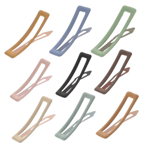 CLISPEED 9 Stück Teiliges Haarklammer Damen Metall Haarklammern mit Snap Clip Design Farbige Matte Haarklammern in Blau und Rosa Rutschfest Schonend für Haare Vielseitiges Haaraccessoire von CLISPEED