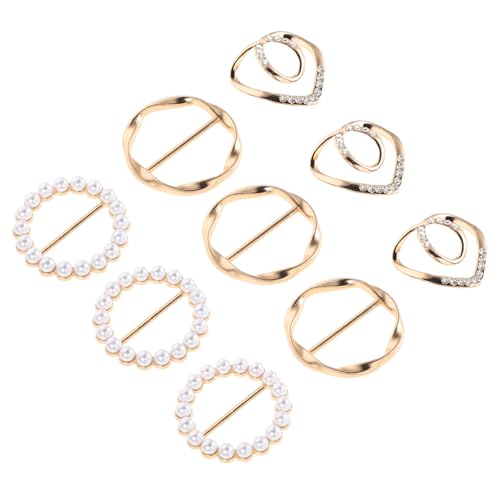 CLISPEED 9 Stück Teiliges Kleidungs Ecken Clips aus Metall mit Strass Perlen und Goldringen Vielseitige T Shirt und Hemd Accessoires für Damen zur Sicheren Taillenfixierung und von CLISPEED
