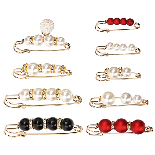 CLISPEED 9stücke Strickjackenclips Mit Perlen Für Damen Schalclips Und Pulloververschlüsse Broschenclips Für Kleidung Und Mützen Kragennadeln Zum Befestigen Einfach Zu Tragen Und von CLISPEED