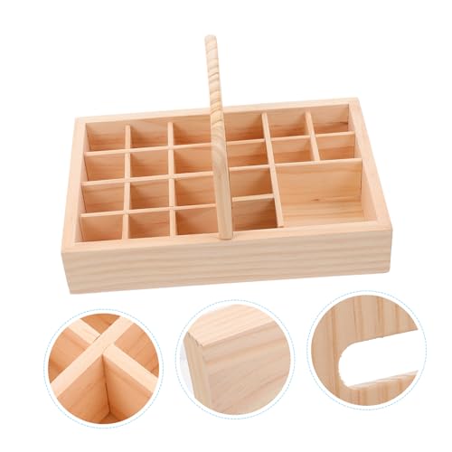 CLISPEED Ätherische Öle Aufbewahrungsbox aus Holz Fächer Flaschenhalter Organizer für Kosmetik und Duftöle Robust Langlebig Glatte Oberfläche Tragbar für Sauberes und Übersichtliches von CLISPEED