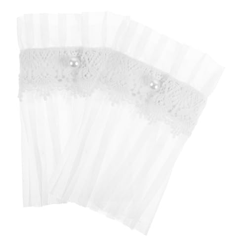 CLISPEED Abnehmbare Handgelenkmanschetten für Damen Rüschen Ärmel Weiß Stilvolle Dekorative für Pullover Komfortable und Vielseitige Einsatzmöglichkeiten von CLISPEED