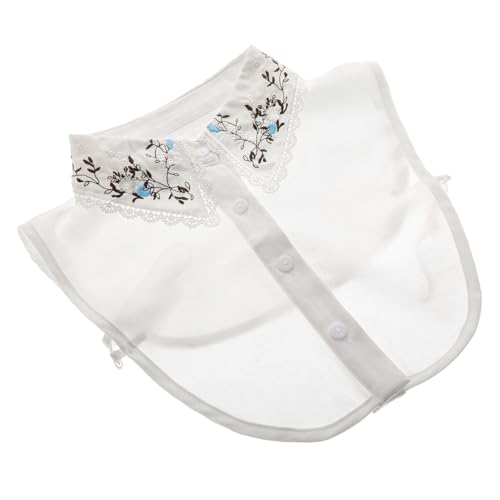 CLISPEED Abnehmbarer Damen Kragen aus Atmungsaktivem Polyester mit Filigraner Stickerei Vielseitiger Fake Collar Einsatz für Blusen Shirts Bequeme Anbringung Modisches Accessoire für von CLISPEED