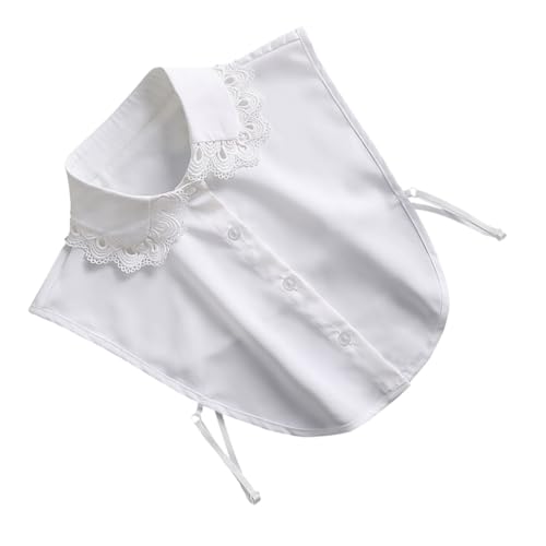 CLISPEED Abnehmbarer Fake Kragen Weiß Damen Halbblusenkragen Leicht Atmungsaktiv Modisch Für Pullover Bluse Kleid Zubehör von CLISPEED