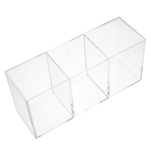 CLISPEED Acryl Stifteköcher mit Fächern Transparenter Organizer für Makeup Pinsel Lippenstift und Schreibtisch Zubehör Multifunktionale Aufbewahrungsbox für Kosmetik und Büroartikel von CLISPEED