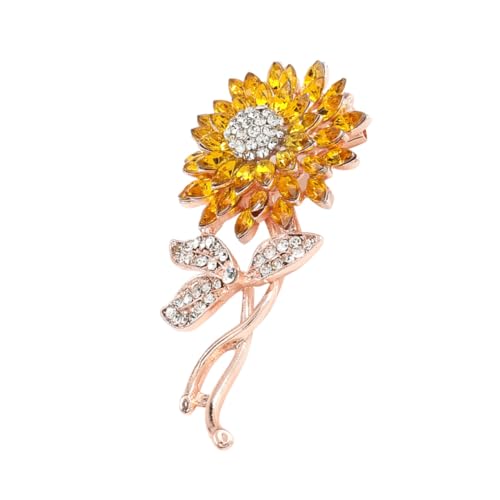 CLISPEED Alloy Sonnenblumen Brosche Damen Anstecknadel Dekorative Blumennadel für Kleidung Taschen Vielseitiges Schmuckaccessoire Geschenkidee für Frauen von CLISPEED