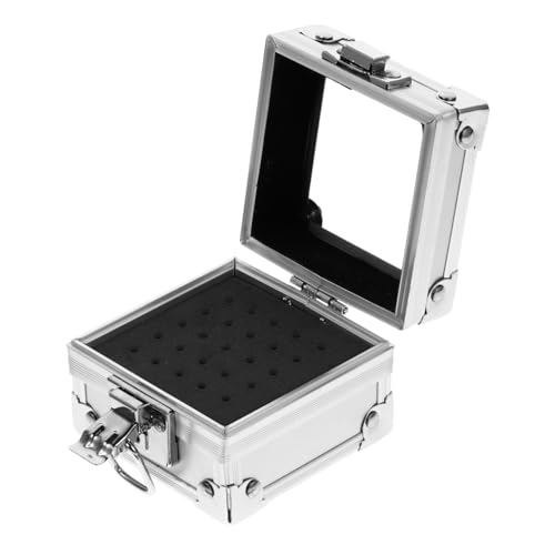 CLISPEED Aluminium Nagelbohrer Aufbewahrungsbox Maniküre Werkzeug Organizer mit Schwammhalter für Nagelfräser Bits Tragbar Langlebig Kompakt für Nagelkunst und Reise von CLISPEED