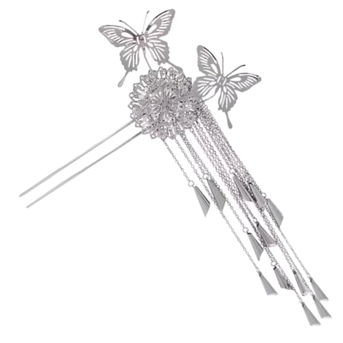 CLISPEED Antike Schmetterling Haarnadel mit Quaste U förmiger Metall Haarstab für Damen Eleganter Chinesischer Haarschmuck für Hochzeiten Geburtstage und Besondere Anlässe von CLISPEED